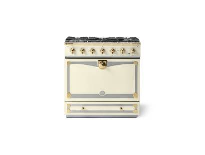 La Cornue CornuFé Albertine 90cm Dual Fuel Polished Brass Ivory