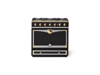 La Cornue CornuFé Albertine 90cm Dual Fuel Polished Brass Matte Black