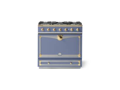 La Cornue CornuFé Albertine 90cm Dual Fuel Polished Brass Provence Blue