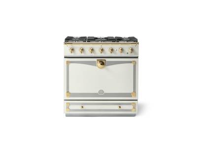  La Cornue CornuFé Albertine 90cm Dual Fuel Polished Brass Pure White