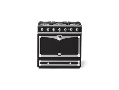 La Cornue CornuFé Albertine 90cm Dual Fuel Polished Chrome Matte Black