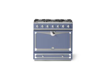 La Cornue CornuFé Albertine 90cm Dual Fuel Polished Chrome Provence Blue