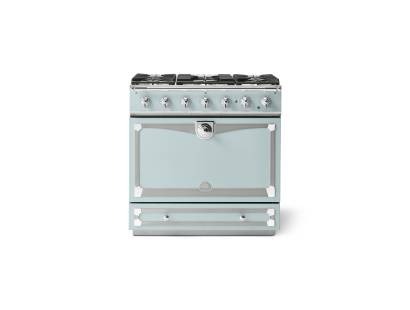 La Cornue CornuFé Albertine 90cm Dual Fuel Polished Chrome Roquefort