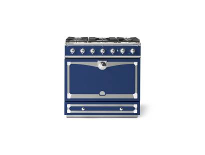 La Cornue CornuFé Albertine 90cm Dual Fuel Polished Chrome Royal Blue