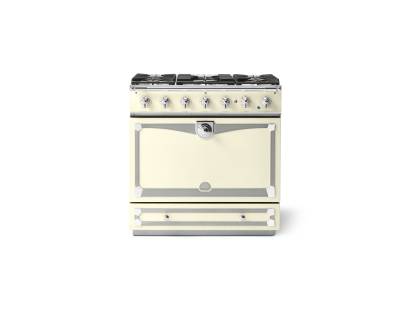 La Cornue CornuFé Albertine 90cm Dual Fuel Polished Chrome White