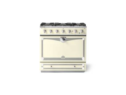 La Cornue CornuFé Albertine 90cm Dual Fuel Polished Chrome White