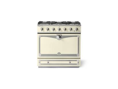 La Cornue CornuFé Albertine 90cm Dual Fuel Satin Chrome Ivory