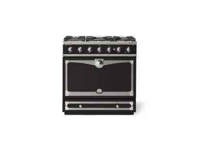 La Cornue CornuFé Albertine 90cm Dual Fuel Satin Chrome Matte Black