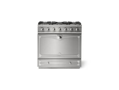 La Cornue CornuFé Albertine 90cm Dual Fuel Satin Chrome Stainless Steel