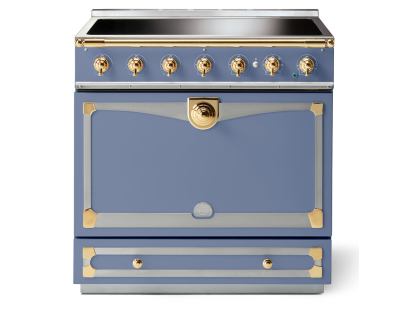 La Cornue CornuFé Albertine 90cm Induction Polished Brass Paris Blue