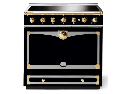 La Cornue CornuFé Albertine 90cm Induction Satin Chrome Gloss Black