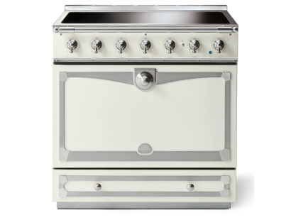 La Cornue CornuFé Albertine 90cm Induction Satin Chrome Pure White