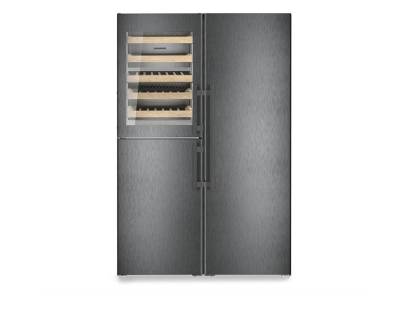 Liebherr XRCbs 5295 Peak BlackSteel side-by-side wine and food storage fridge-freezer