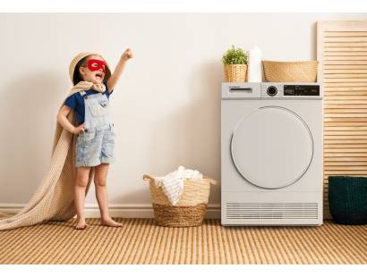 Lifestyle view of the NordMende TDC73WH condenser dryer 