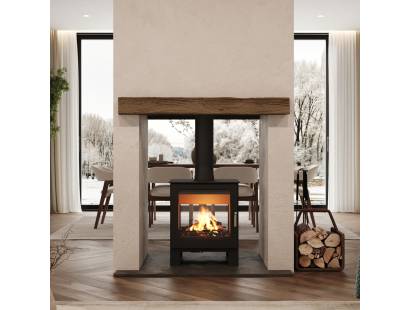 Mendip Woodland double sided contemporary wood burner