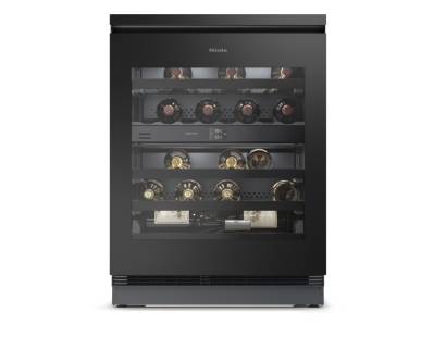 Miele KWTUS 7074 F wine cabinet built under black glass
