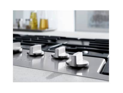 Miele gas hob rotary controls close up