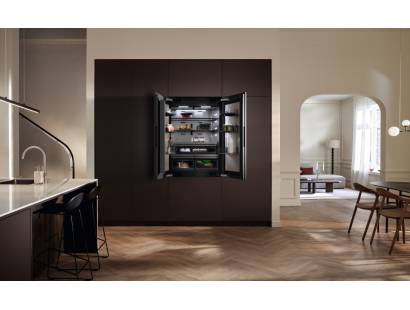 Miele integrated French style fridge freezer premium kitchen setup
