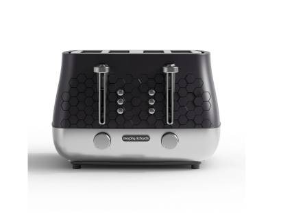 Morphy Richards Cassini 4-slice toaster in Moonless Night black finish