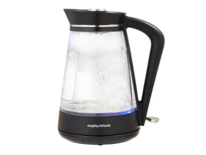 Morphy Richards glass jug kettle black chrome