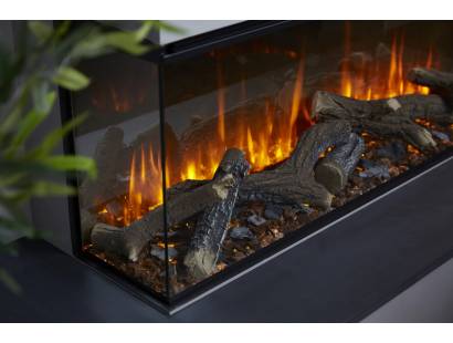 New Forest 1200 wide inset electric fire with Rear Dark Glass
