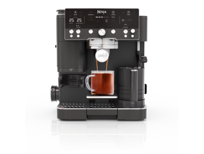 Ninja Luxe Café Premier Espresso Machine ES601UKBK in black with dual froth system