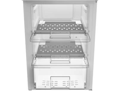 Open Zenith ZFS4584W freezer showing storage drawers