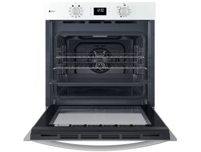 Open view of Indesit IO258HSWUK oven showing spacious interior and shelving