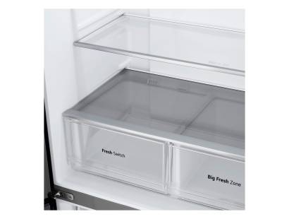 Open view of LG GMM41MSBEM showing fridge compartments