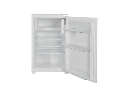 Open view of NordMende RII881 integrated fridge with ice box