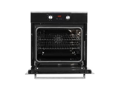 Open view of NordMende SOP416IX showing oven cavity and shelves extended