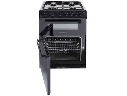 Open view showing 53L main oven and 29L top grill cavity