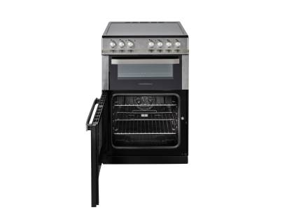 Open view showing 63L main oven and 36L top cavity
