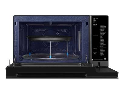 Open view showing interior and turntable of 32L Samsung combi microwave