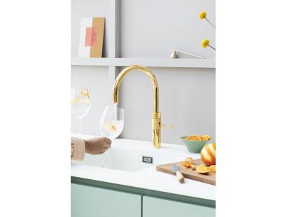 Quooker FNRGLD Fusion Round Tap in Gold – 5-in-1 kitchen tap