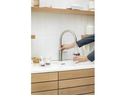 Quooker FNRSST Fusion Round Tap in Stainless Steel – 5-in-1 kitchen tap
