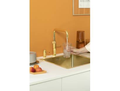 Quooker FNSGLD Fusion Square Tap in Gold – 5-in-1 kitchen tap