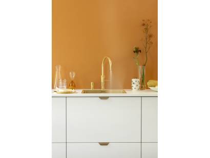Quooker Fusion Round Tap – Gold finish with double-walled safety design