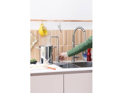 Quooker NSSCHR Nordic Square Single Tap - Stainless Steel