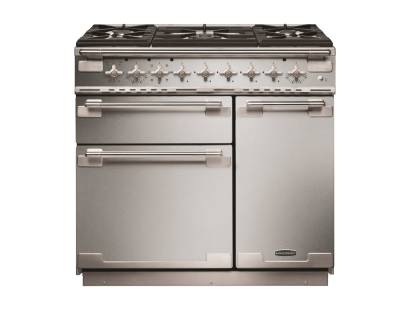 Rangemaster  ELS90DFFSS - 90cm Elise Dual Fuel Stainless Steel Brushed Chrome Range Cooker 108400