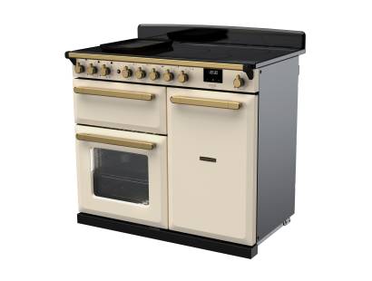 Rangemaster 100cm Estel Deluxe Induction Pale Cream Antique Brass Range Cooker 18090