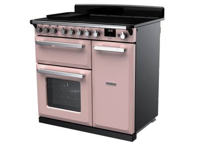 Rangemaster 90cm Estel Deluxe Induction Pale Pink Chrome Range Cooker