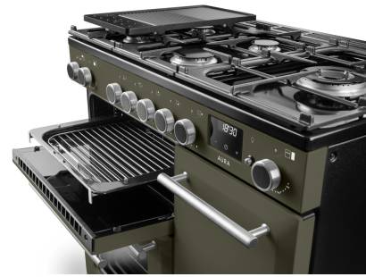 Rangemaster AURA90DFP-19329 River Bed Brushed Nickel Range Cooker
