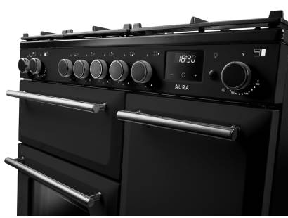 Rangemaster AURA90DFPCBL-YX1 Black Onyx Range Cooker