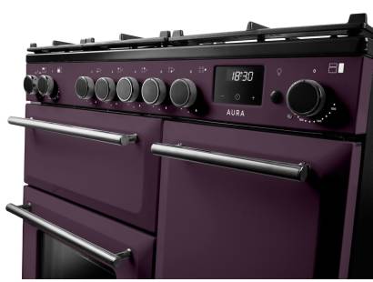Rangemaster AURA90DFPPLM-YX1 Plum Onyx Range Cooker
