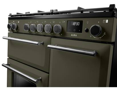 Rangemaster AURA90DFPRBD-YX1 Riverbed Onyx Range Cooker