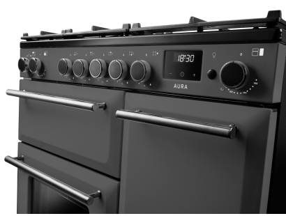 Rangemaster AURA90DFPSLT-YX1 Slate Onyx Range Cooker
