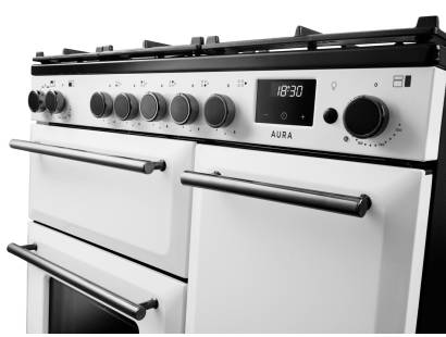 Rangemaster AURA90DFPWHT-YX1 White Onyx Range Cooker
