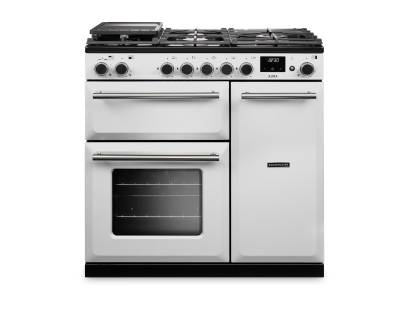 Rangemaster AURA90DFPWHTBN1 90cm Aura Dual Fuel Range Cooker