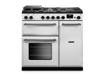 Rangemaster AURA90DFPWHTYX1 90cm Aura Dual Fuel Range Cooker